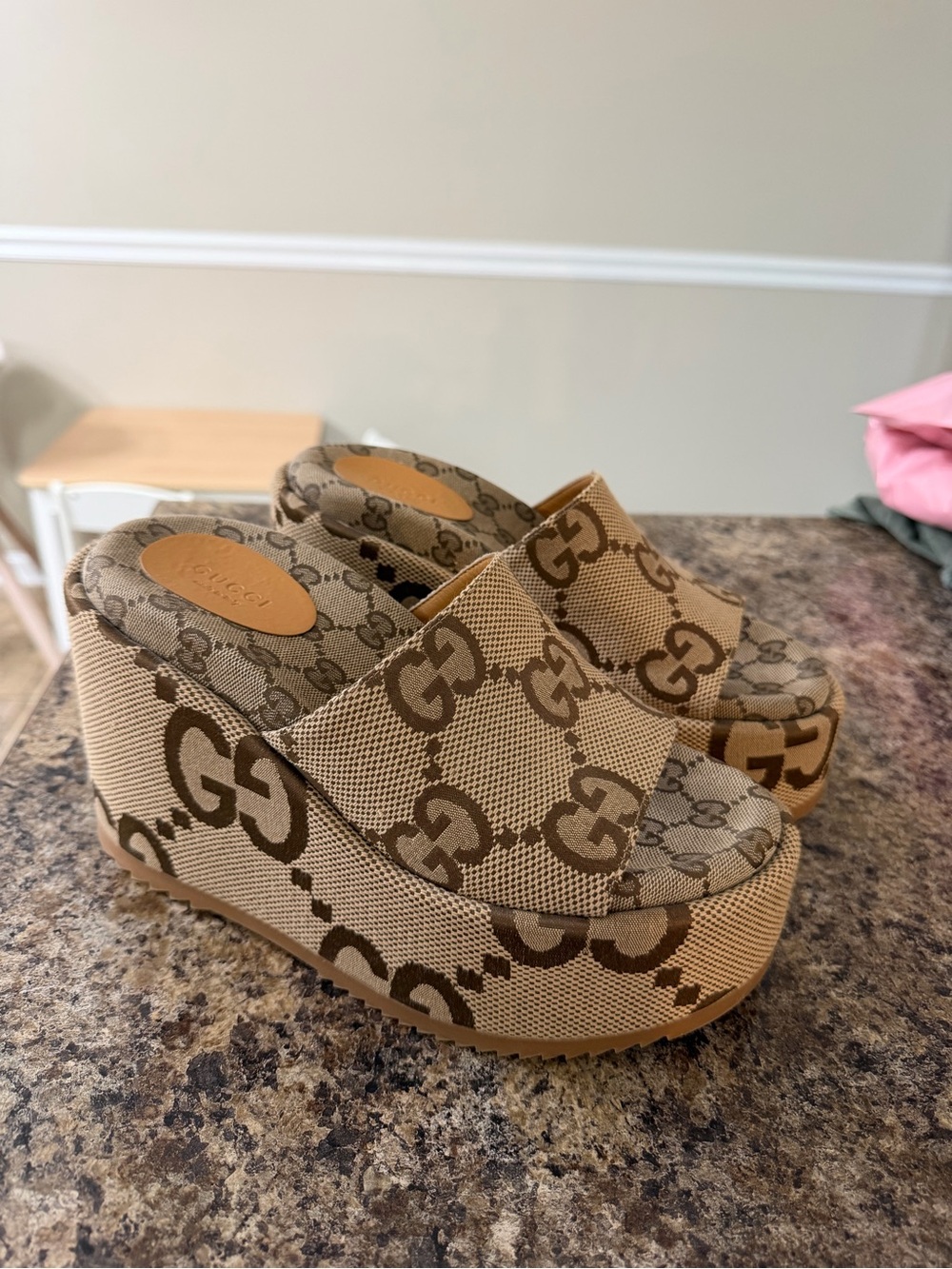 Gucci platform GG wedge sandal